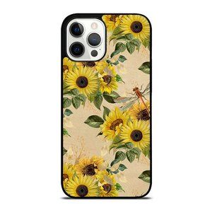 Floral Design Flower Dragonfly Sunflower Cute Wildflower iPhone Case